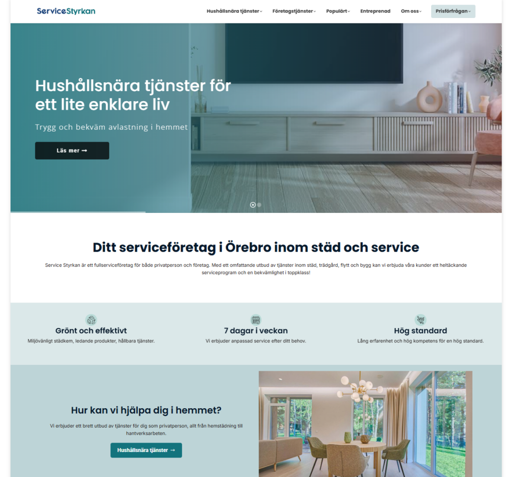 ny hemsida service styrkan